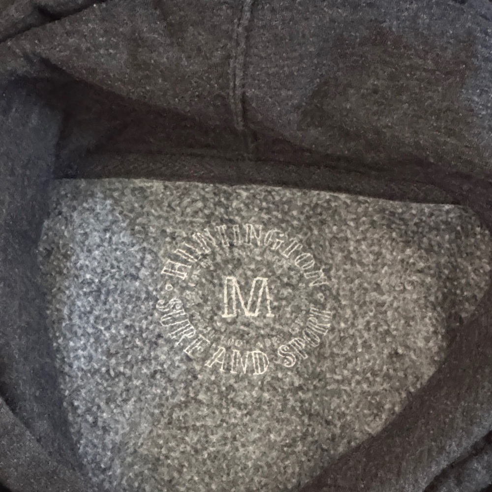 Huntington Surf & Sport Charcoal Gray Pullover Graphic Hoodie Size Medium - Picture 3 of 3